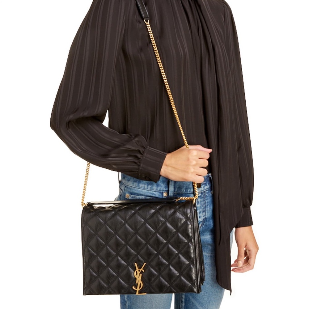 Ysl Becky Quilted Lambskin Leather Shoulder Bag